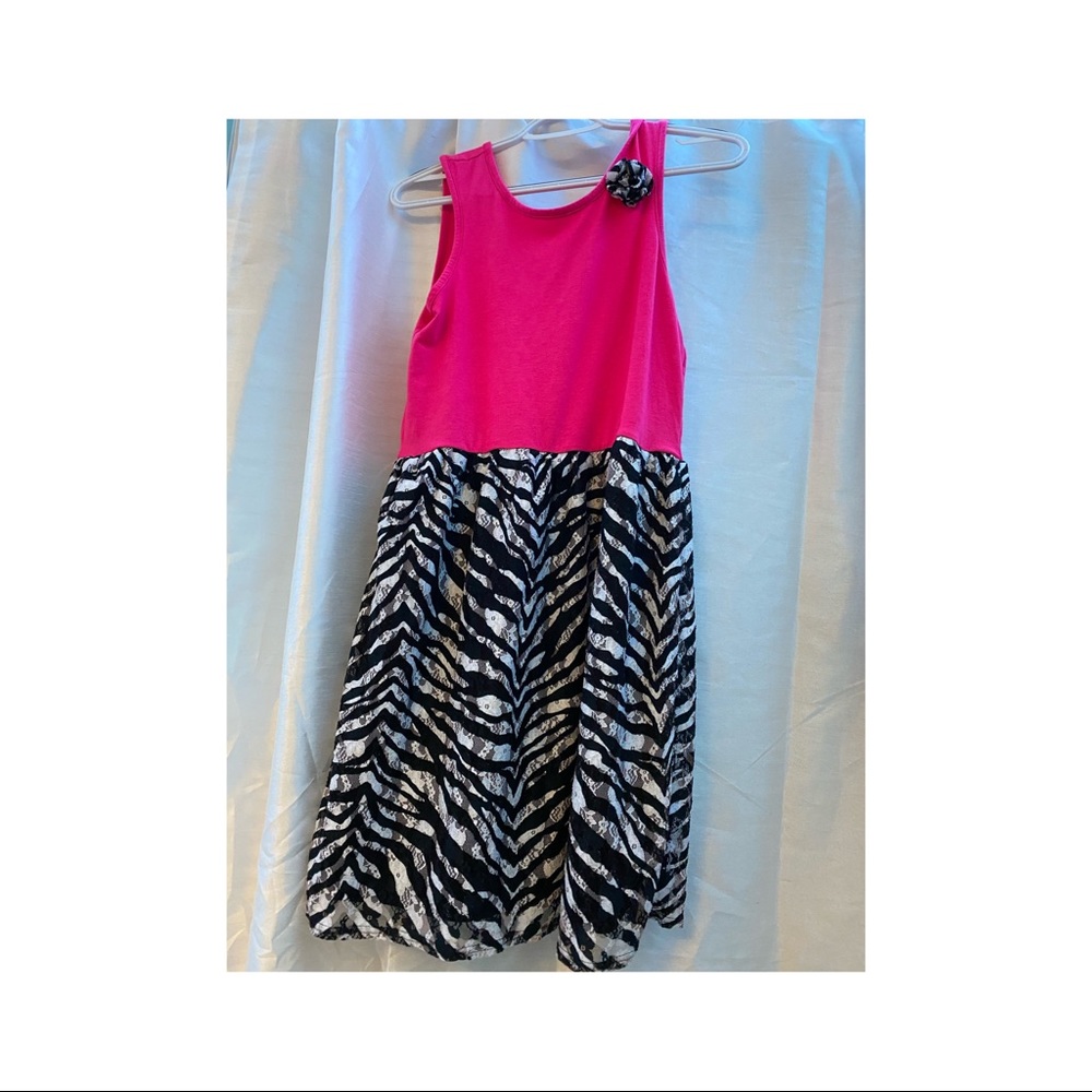 Girls pink zebra dress